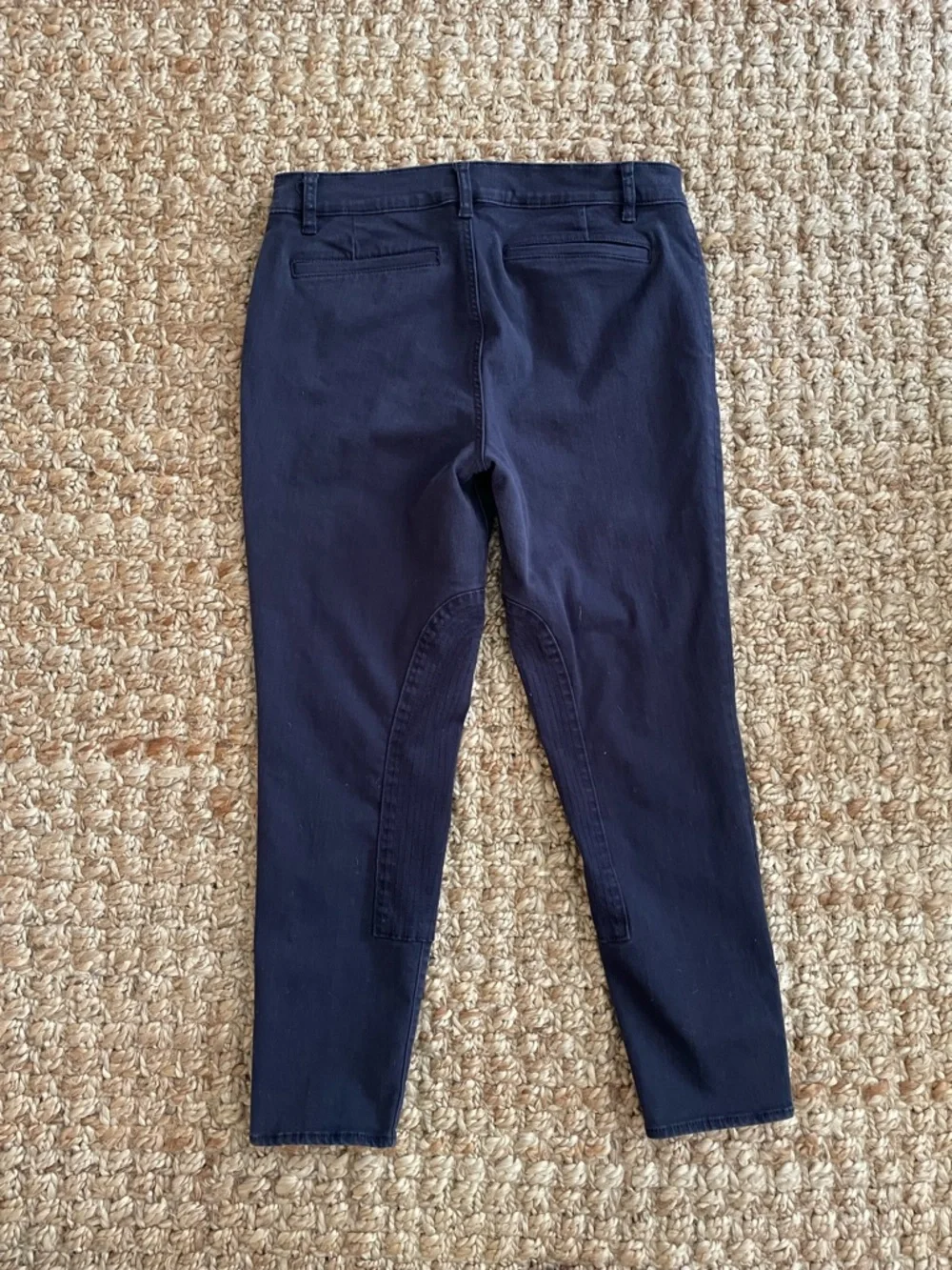 Tory Burch Riding Pants Women 32 Navy Skinny Ankle Zip Button Detail Stretch